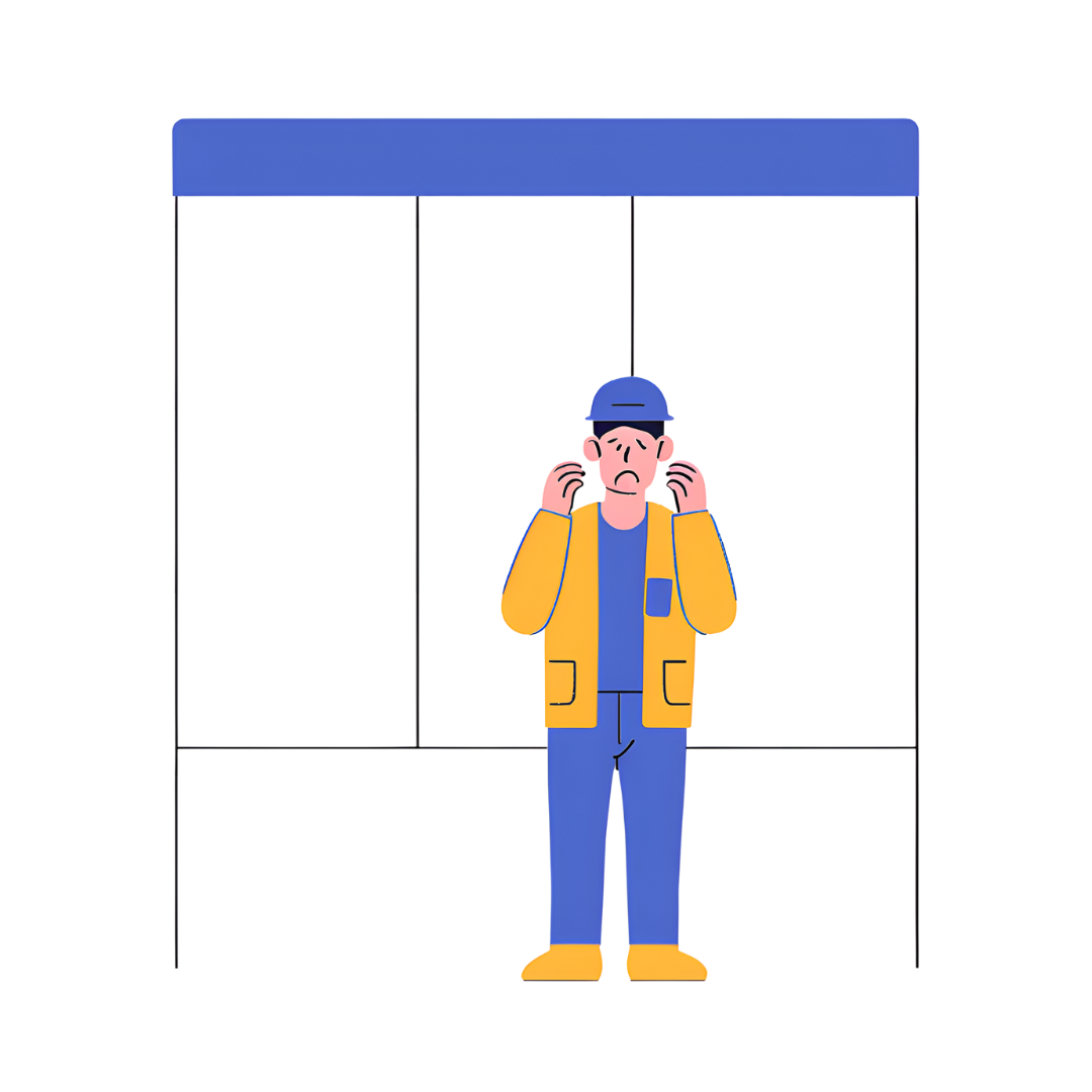 ilustracja prezentująca zakłopotanego elektryka